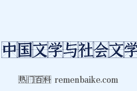 中国文学与社会文学是什么意思的图片